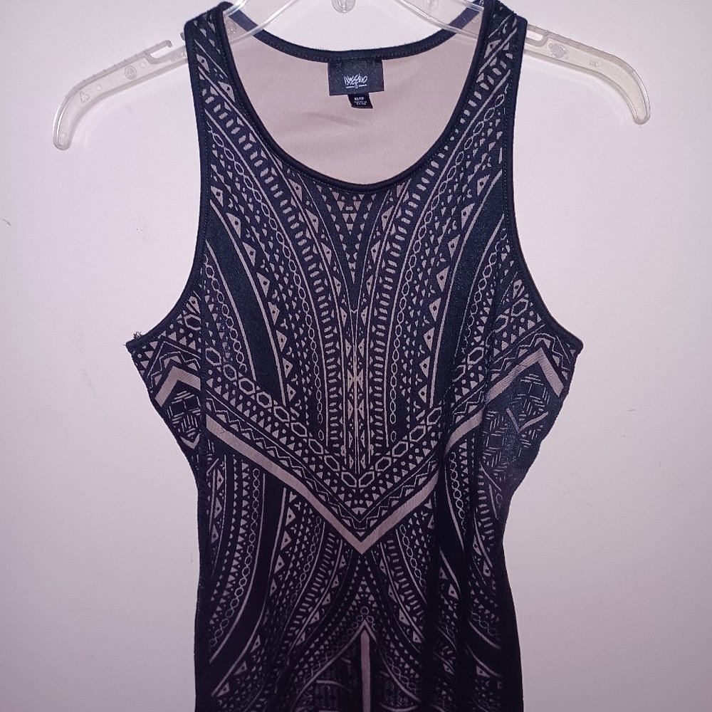 Mossimo black nude sleeveless burnout pullover Summer dress Women’s size XS